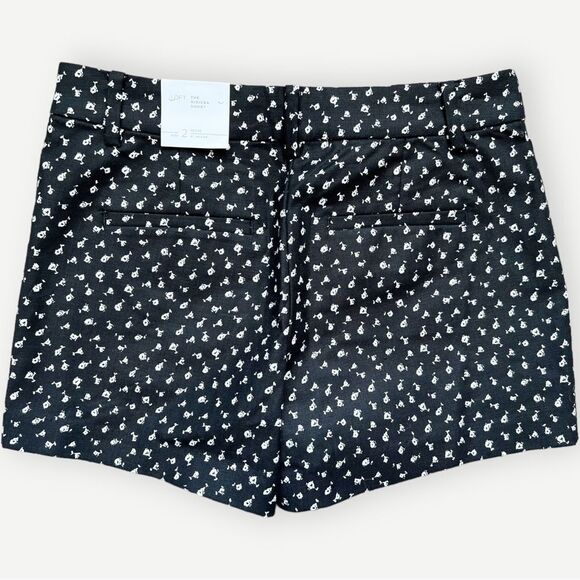 Ann Taylor LOFT Petites Riviera Black & White Shorts in Rose Print. 2P. NEW. - Picture 5 of 11